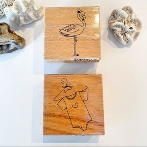 Lot of two rubber stamps